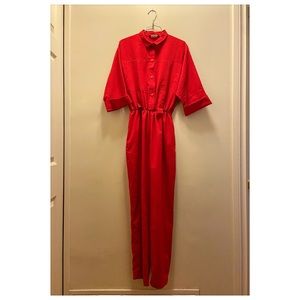 Vintage red jumpsuit / boiler suit
